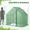 Green PE-Coated Metal Walk-In Warm Greenhouse with Roll-Up Door and Ventilation